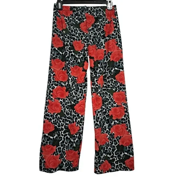 Lot of 2 Bobbie & Brooks Womens Sleepwear Pants S Red Rose Leopard Print Lounge - Picture 11 of 15